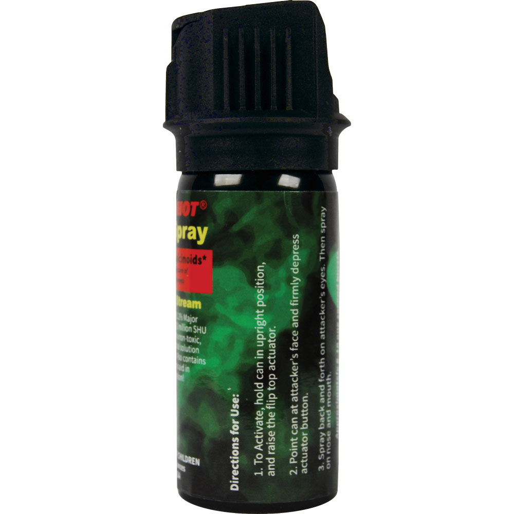 Pepper Shot 1.2% MC 2 oz pepper spray stream flip top view 4